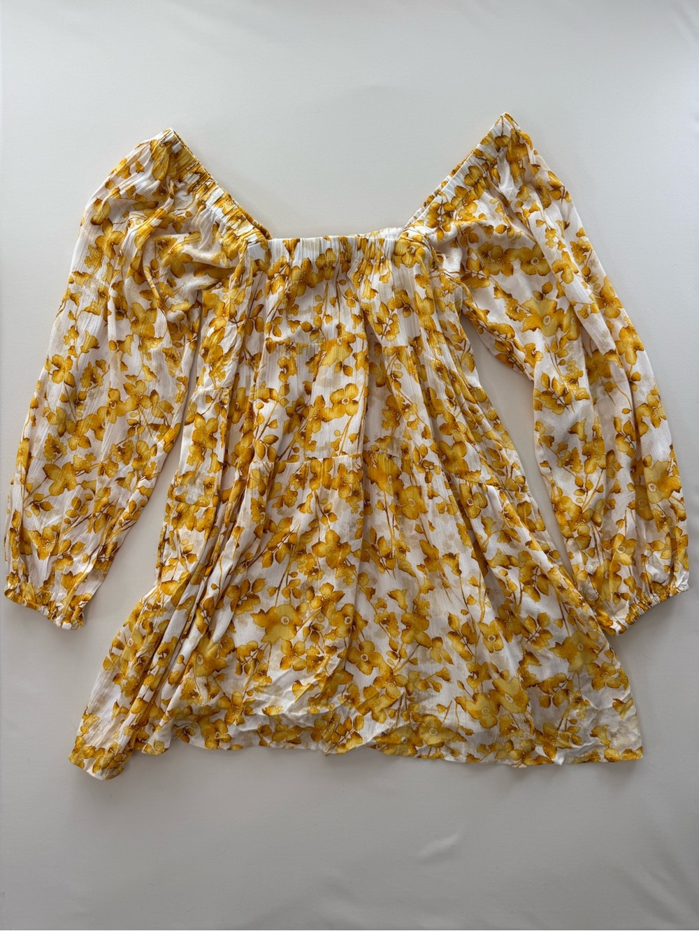 🌼 En Crème Off The Shoulder Floral Mini Dress Size Large 🌼